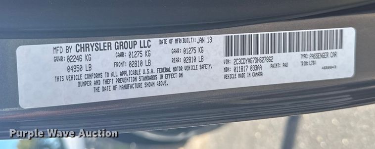 image for item EU6148 2013 Dodge Challenger 