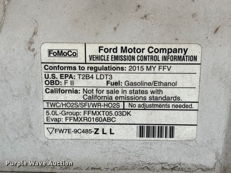 image for item EU7039 2015 Ford F150 XL SuperCab pickup truck