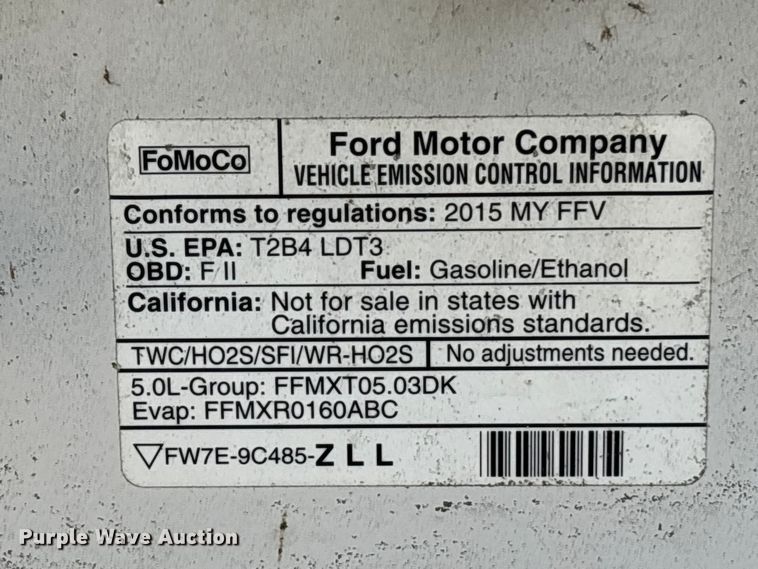 image for item EU7040 2015 Ford F150 XL SuperCab pickup truck