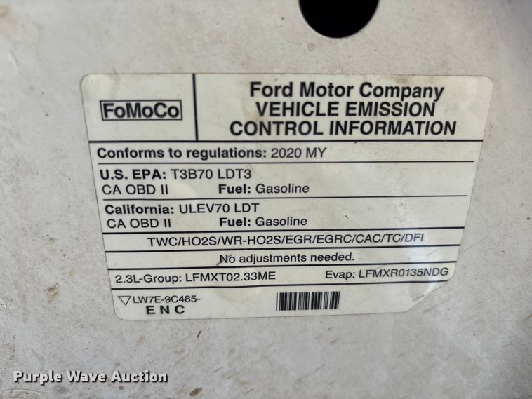 image for item EU7041 2020 Ford Ranger XL SuperCab pickup truck