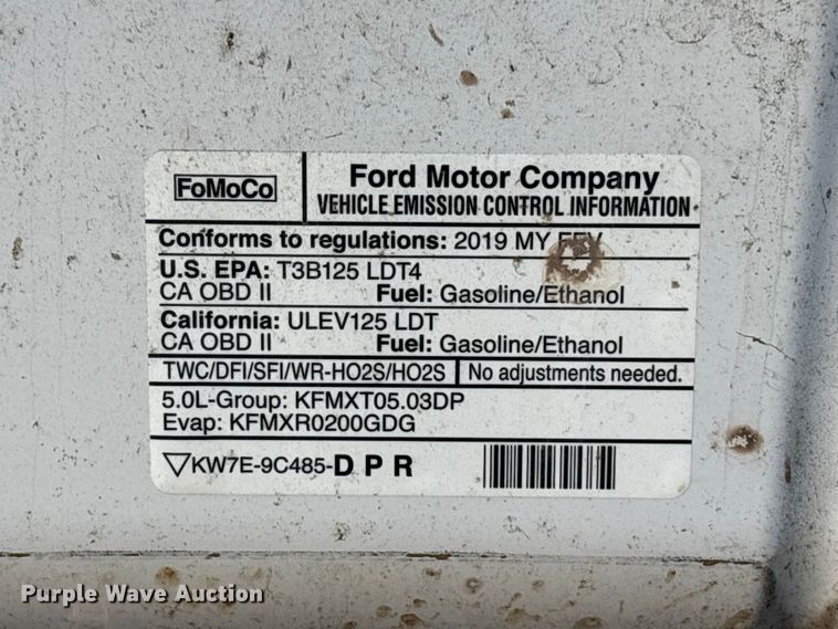 image for item EU7042 2019 Ford F150 XL pickup truck