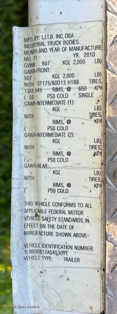 image for item EU7049 2011 Industrial Truck Bodies communications trailer