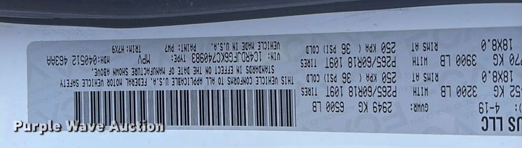 image for item EV2502 2019 Dodge Durango SSV SUV