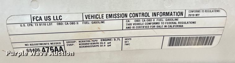 image for item EV2503 2019 RAM 1500 Crew Cab pickup truck