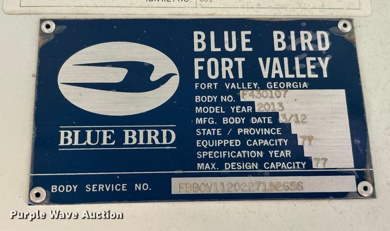 image for item EV3199 2013 Blue Bird school bus