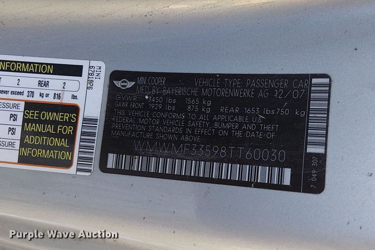image for item EV5371 2008 Mini Cooper 