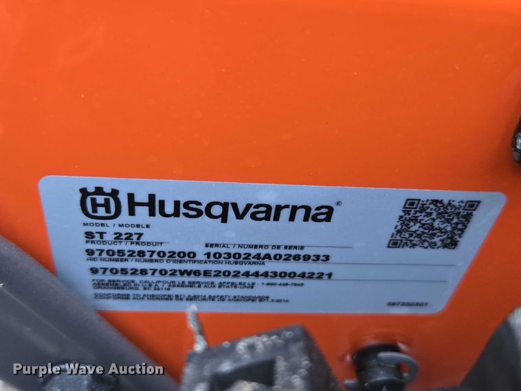 image for item EV5432 Husqvarna ST 227 snow blower
