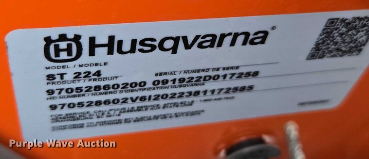 image for item EV5436 Husqvarna ST224 snow blower