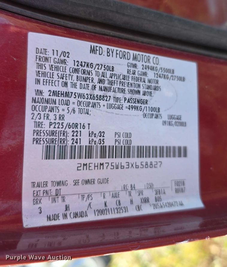 image for item FI0574 2003 Mercury  Grand Marquis LS 