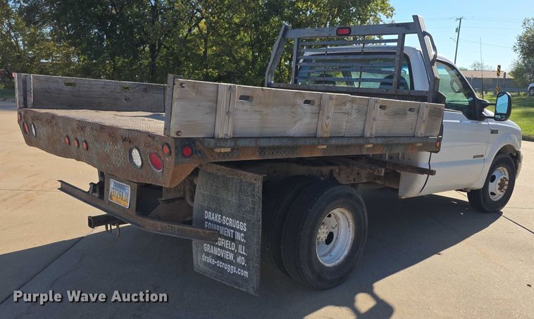 image for item FI0587 2003 Ford F350 Super Duty XL dump flatbed pickup truck