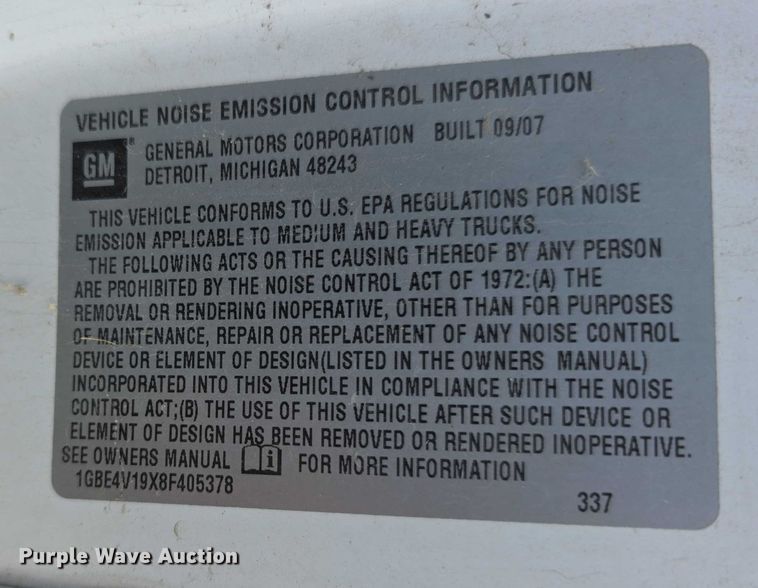 image for item FI0592 2008 Chevrolet C4500 ambulance