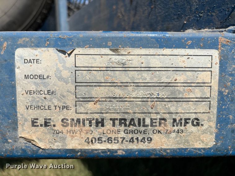 image for item GH9434 1996 EE Smith Trailer  fishery trailer