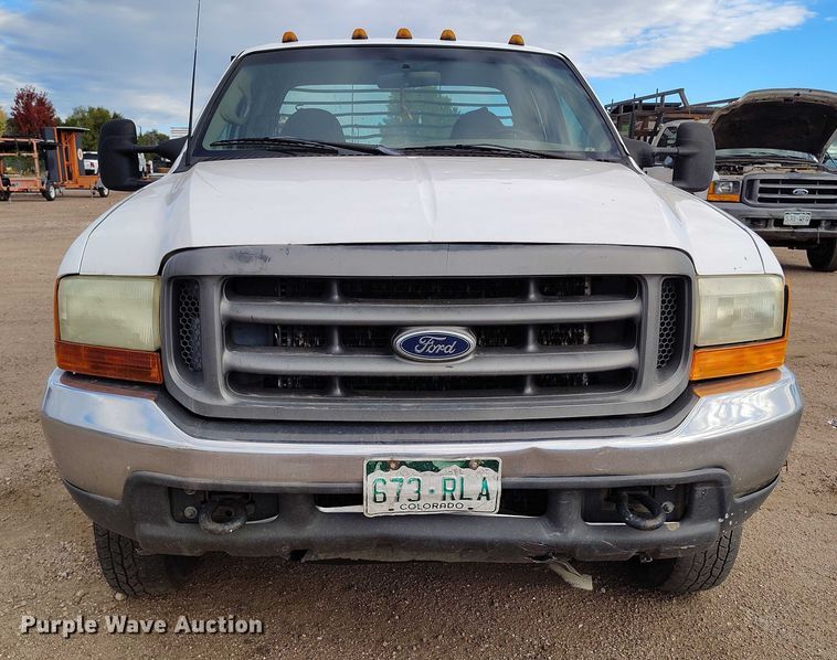 image for item IP9720 2000 Ford F350 Super Duty SuperCab dump flatbed pickup truck