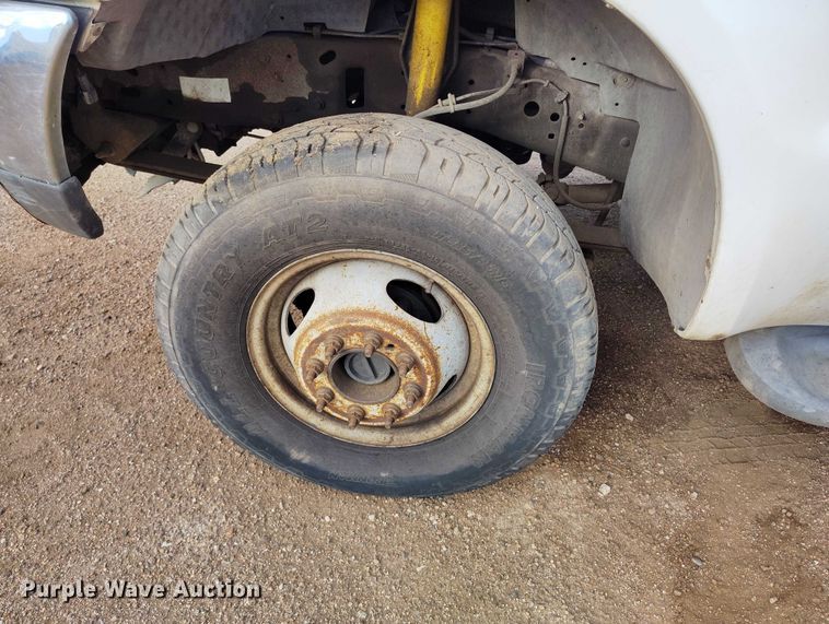 image for item IP9720 2000 Ford F350 Super Duty SuperCab dump flatbed pickup truck