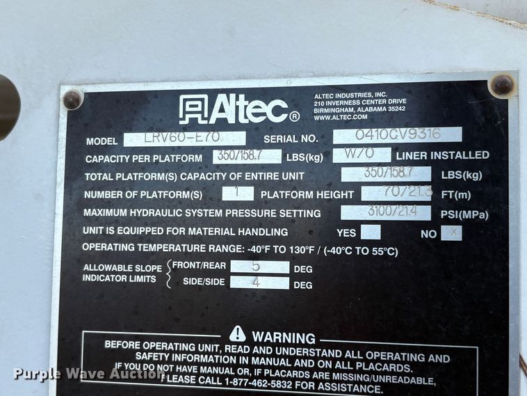 image for item YA1256 2011 International 4300 forestry bucket truck