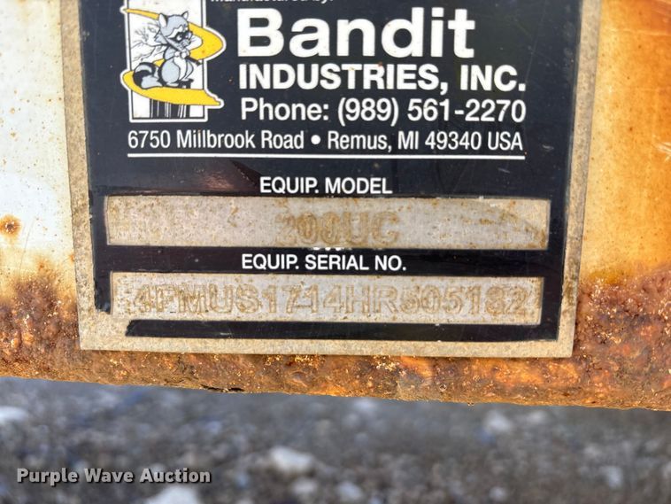 image for item YA1282 2017 Bandit 200UC wood chipper