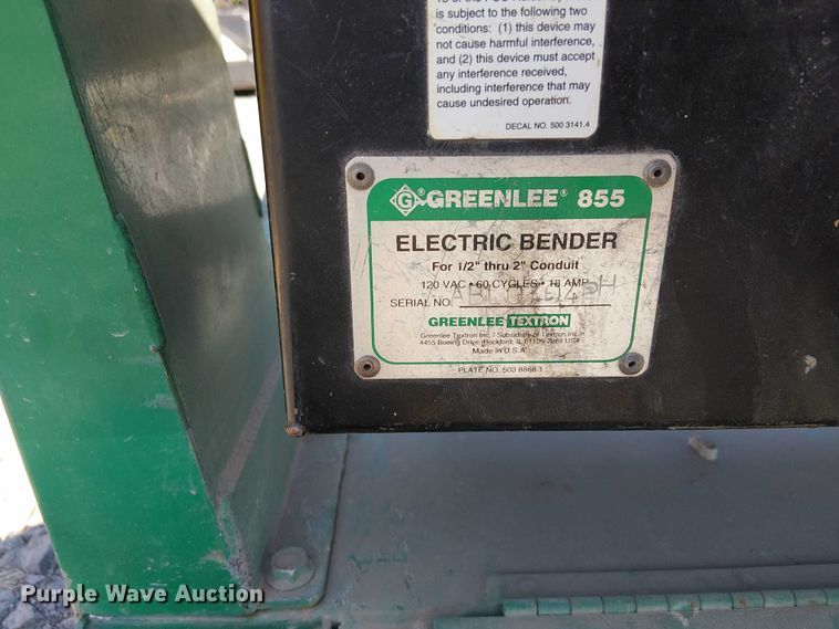 image for item DJ7883 Greenlee 855 Smart Bender conduit bender