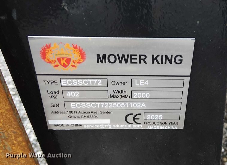 image for item DJ7926 2025 Mower King ECSSCT73 skid steer trencher