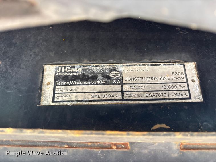 image for item DK0021 1974 Case 580B backhoe