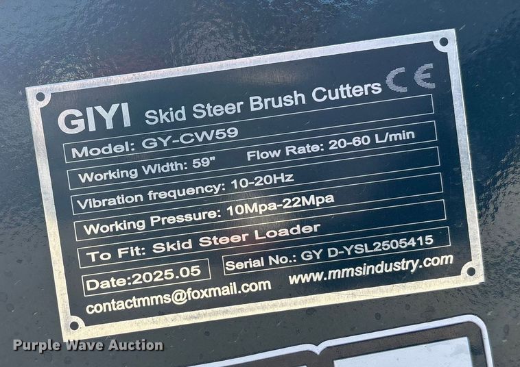 image for item DK0097 2025 GIYI  GY-CW59 skid steer vibratory roller