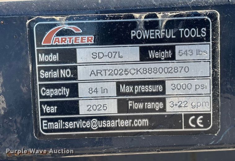 image for item DK0103 2025 Arteer SD07L  skid steer backhoe