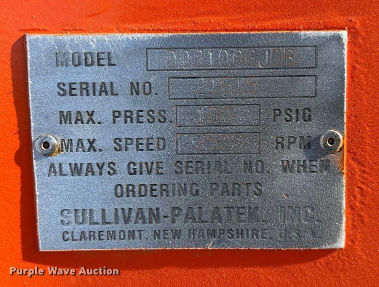 image for item DK0106 Sullivan Palatek D021006JDB air compressor