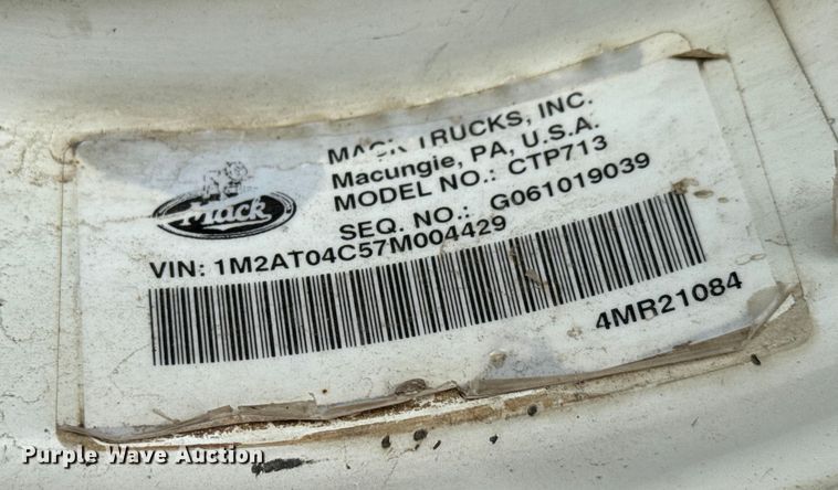 image for item DP8907 2007 Mack CTP713 dump truck