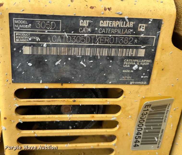 image for item DP8908 2011 Caterpillar 305D CR mini excavator