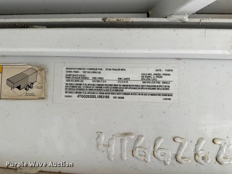 image for item DP8910 2020 Titan LR3185 enclosed cargo trailer