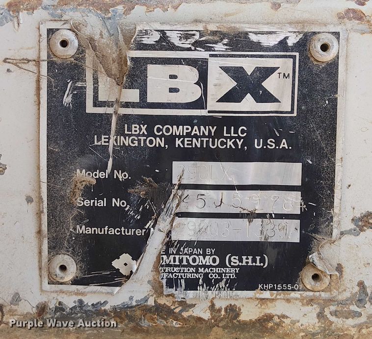 image for item DU3642 Link-Belt 290LX excavator