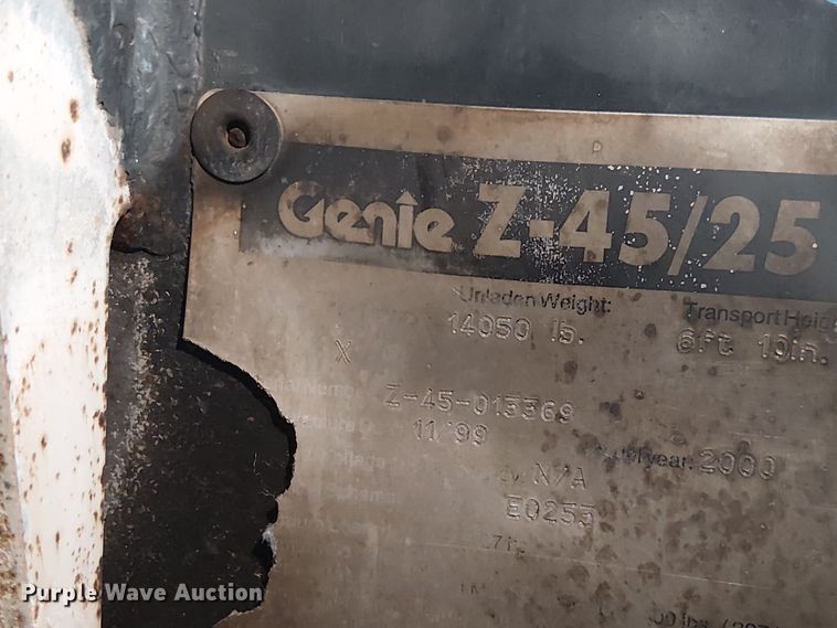 image for item DU3650 2000 Genie Z-45/25 boom lift