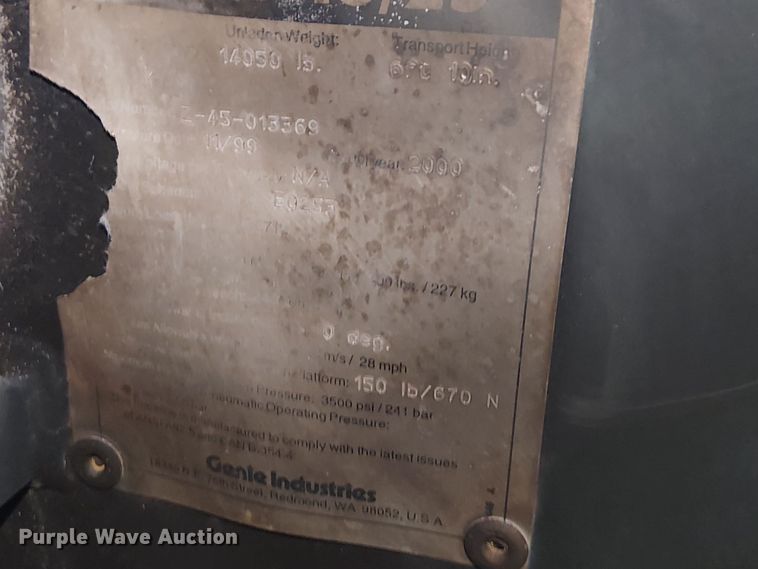 image for item DU3650 2000 Genie Z-45/25 boom lift