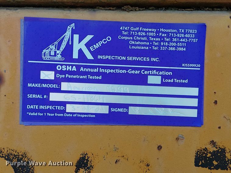 image for item DU3677 1967 American 5299 crane