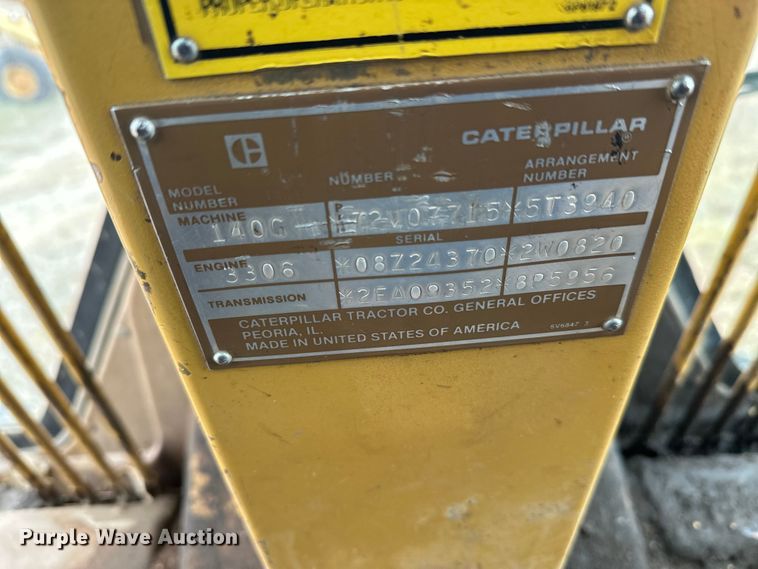 image for item DW4325 1985 Caterpillar 140G motor grader