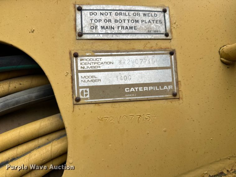 image for item DW4325 1985 Caterpillar 140G motor grader