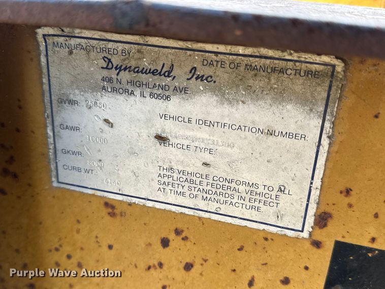 image for item DW6633 1994 Dynaweld equipment trailer