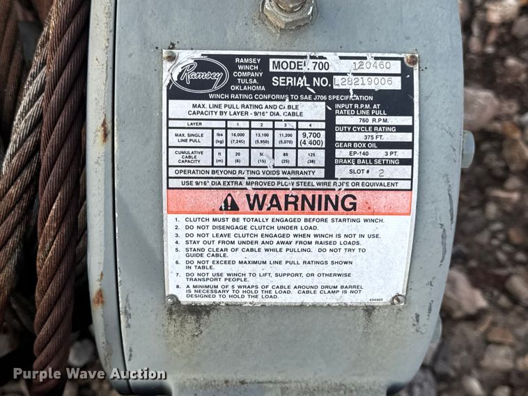 image for item DW6635 Ramsey 700 winch