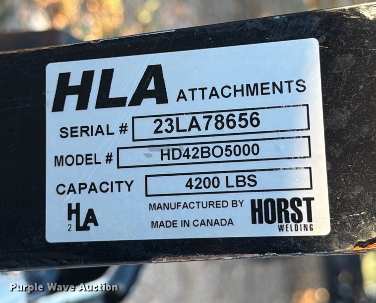 image for item DX5863 HLA Atrachments HD42BO5000 skid steer forks
