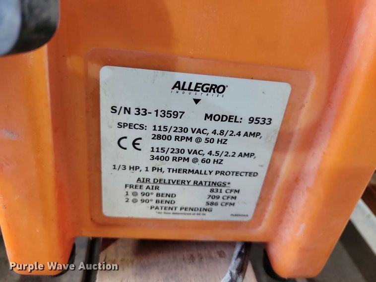 image for item DX6497 (4) Allegro blower fans