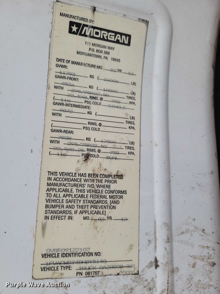 image for item DX6551 2013 Freightliner Business Class M2 refrigerated truck