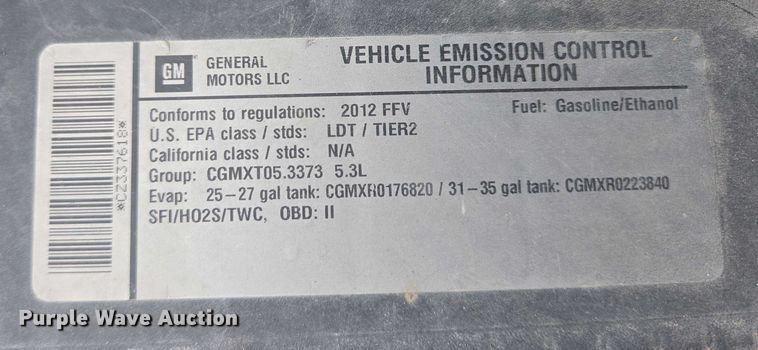 image for item DY1219 2012 GMC Sierra 1500 Ext. Cab pickup truck