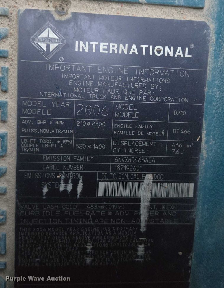 image for item DY1234 2007 International 7300 oil distributor truck