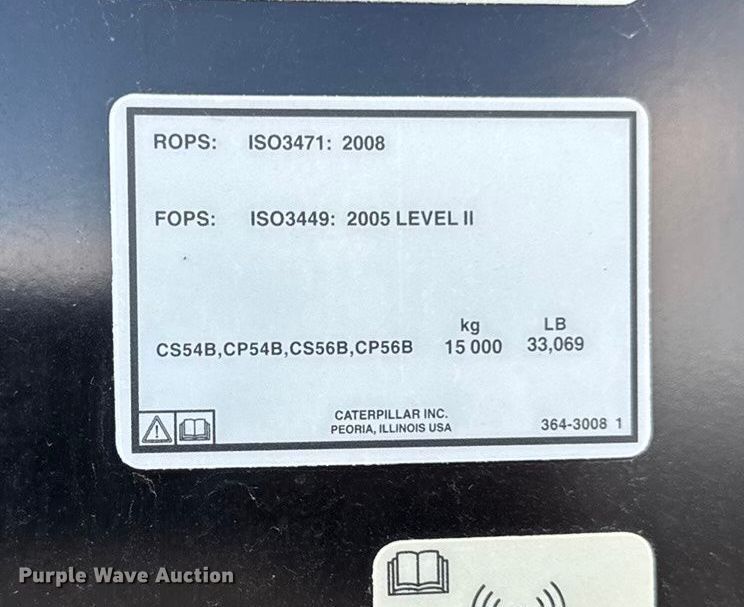 image for item EA1889 2023 Caterpillar CS56B single drum vibratory roller