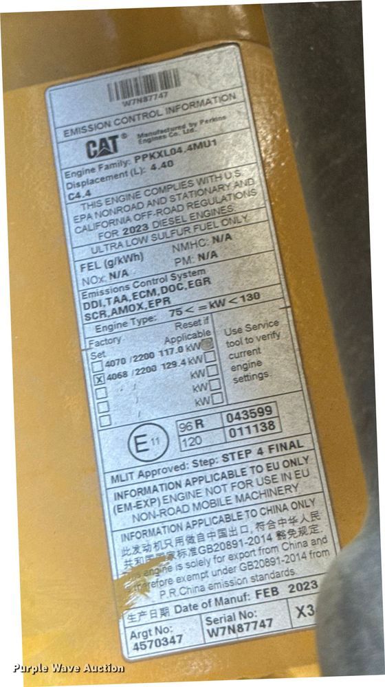 image for item EA1889 2023 Caterpillar CS56B single drum vibratory roller