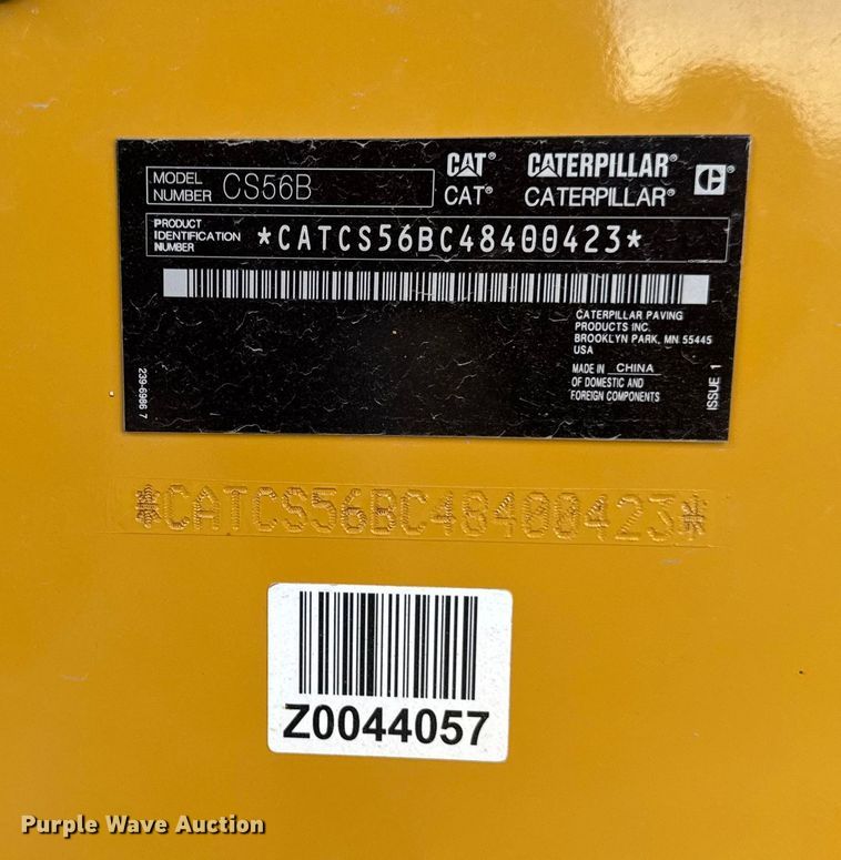 image for item EA1889 2023 Caterpillar CS56B single drum vibratory roller