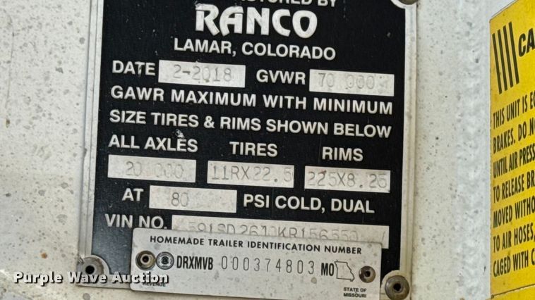 image for item EA1979 2024 Ranco Anvil  end dump trailer