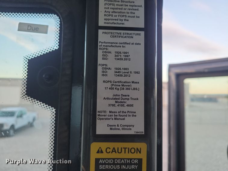 image for item EA2667 2016 John Deere 410E articulated haul truck