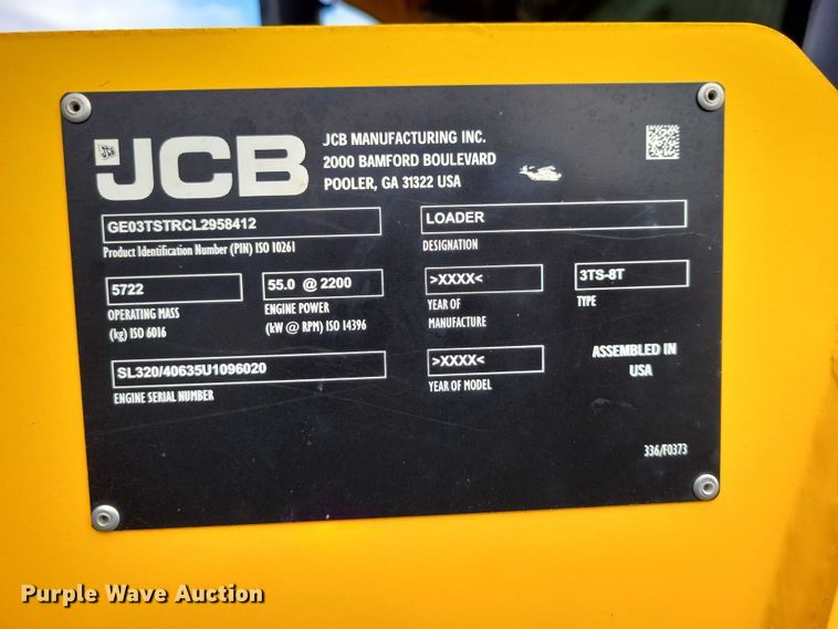 image for item EA2687 2020 JCB 3TS-8T tracked skid steer loader