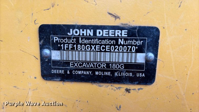 image for item EA7033 2012 John Deere 180G excavator