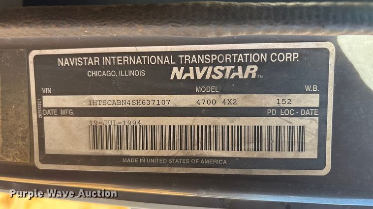 image for item EA7614 1995 International 4700 dump truck